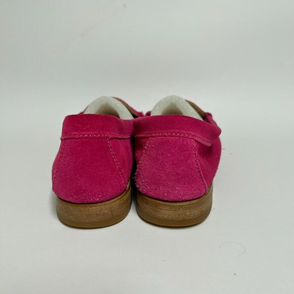 GH Bass Weejuns Suede Leather Fuchsia Pink Penny Loafers - Picture 5 of 7
